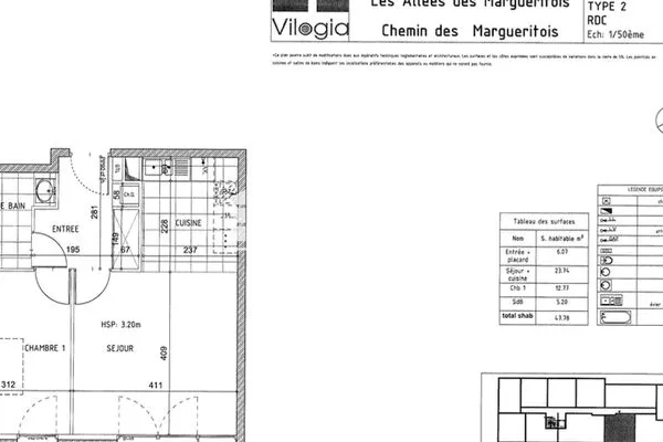 Appartement 2 pièces 45 m²