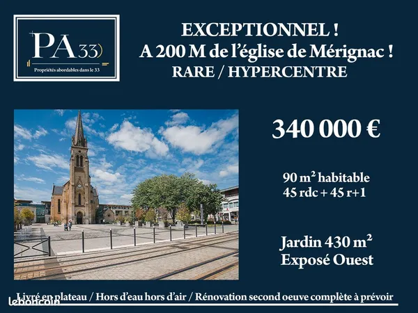 Vente maison EXCEPTIONNELLE