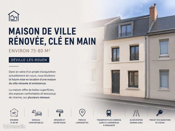 Maison de ville rénovée, clé en main - env. 75 à 80 m²