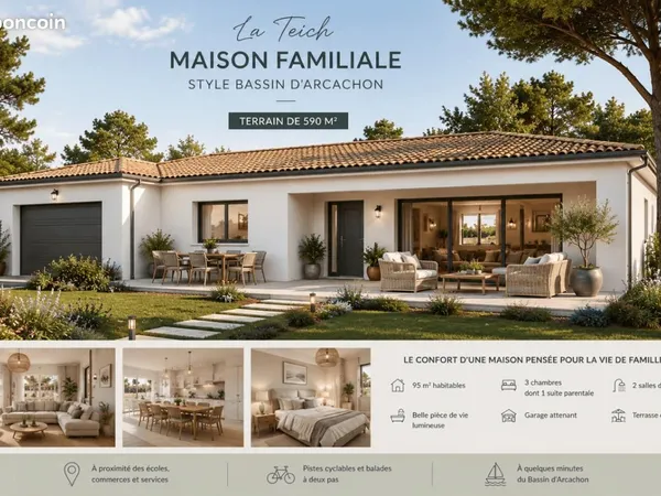 Maison 95 m² Le Teich