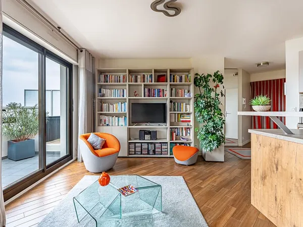 Appartement contemporain avec terrasse et vue sur la Tour Eiffel