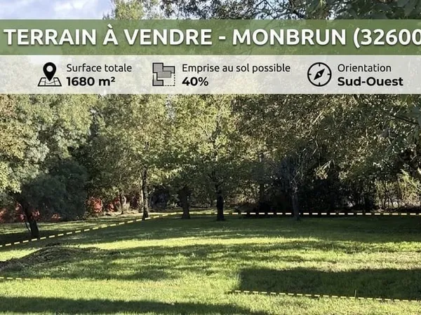 Terrain 1680 m2 40 % Emrise