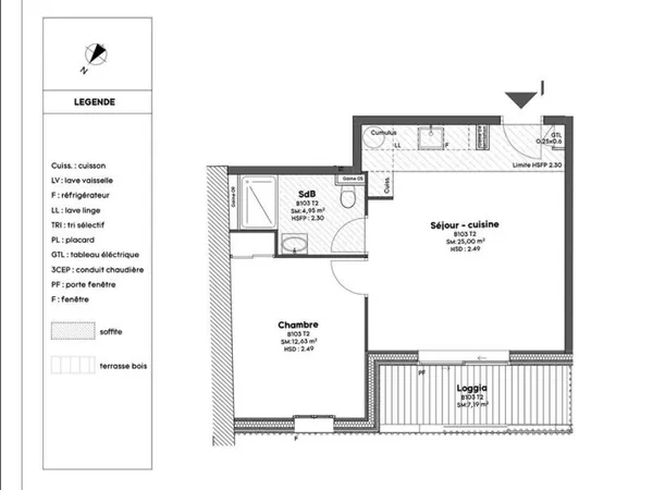 Appartement 2 pièces 42 m²