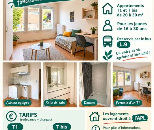 Studio meublé pour jeunes de 18 à 30 ans