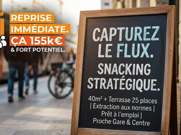 Snacking : Flux piéton constant & Terrasse 25 pl.