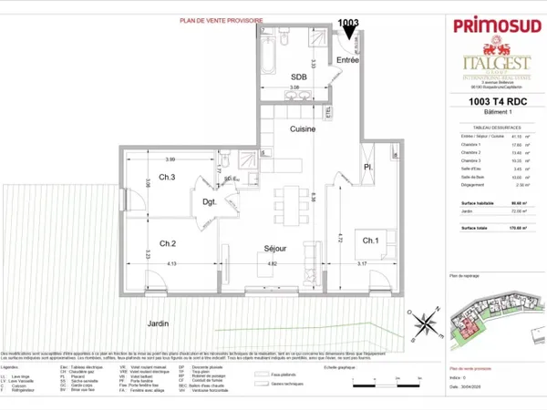 Le Bellevue · Lot 1003 - 4P de standing, 98,60 m², jardin 72 m²