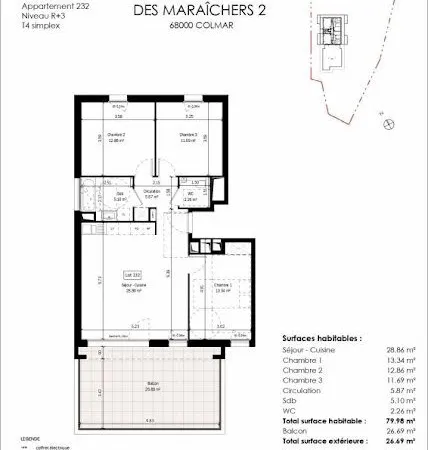 Appartement 4 pièces 80 m²