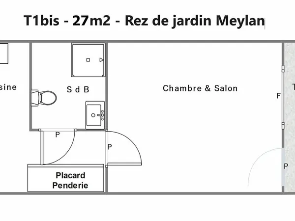 Appartement studio T1bis de 32m2 à Meylan (38)