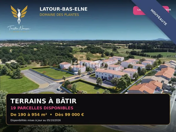 Terrain viabilisé 505 m² - libre de constructeur - 4 faces