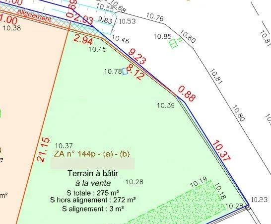 À vendre - Terrain à bâtir de 272 m² au Gué-d'Alleré - 49 900