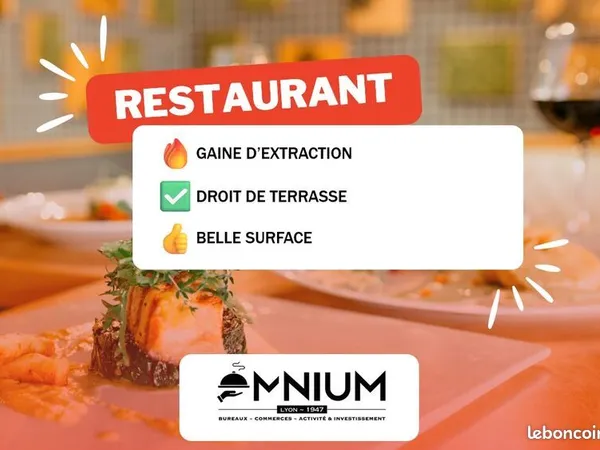 Fonds de commerce restaurant 300 m²