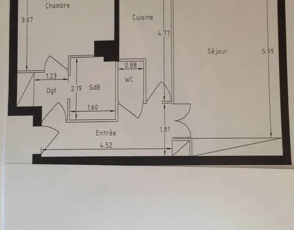 Appartement 2 pièces 57 m²