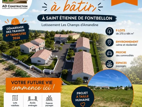 Terrain 270 m² Saint Etienne De Fontbellon