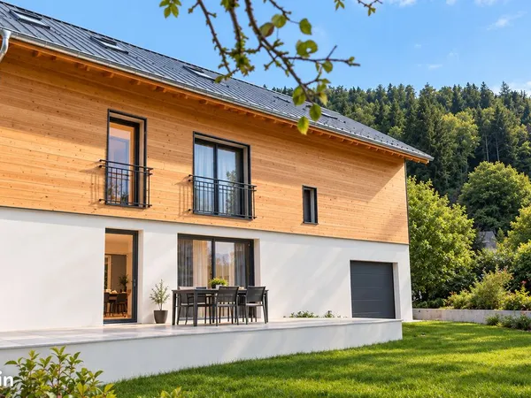 Ensemble immobilier contemporain avec logement principal T6 et 3 appartements T2 indépendants