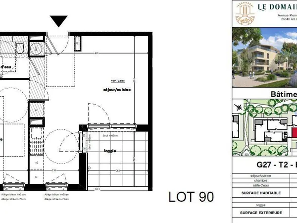 Appartement 2 pièces 43 m²