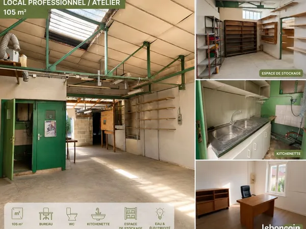 Local professionnel/stockage/bureau