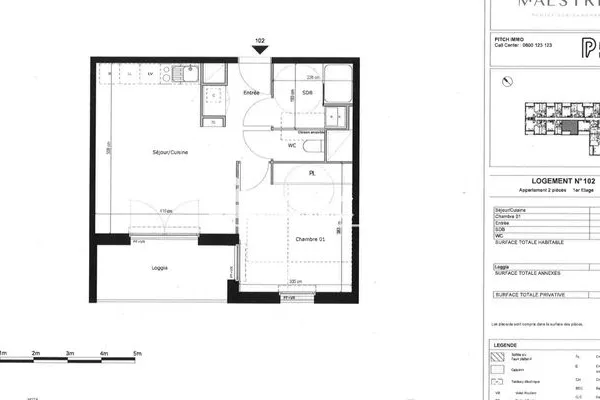 Appartement 2 pièces 42 m²