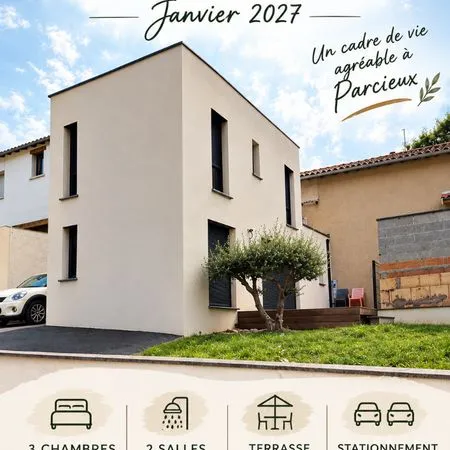 Maison meublée 80 m² avec jardin, terrasse, Parcieux