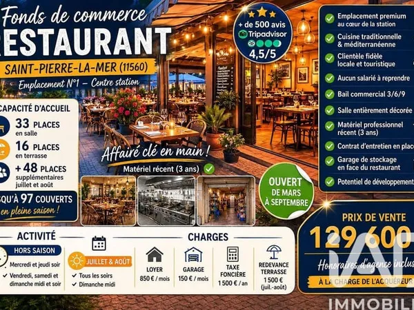 Fonds de commerce 1 pièce 80 m²