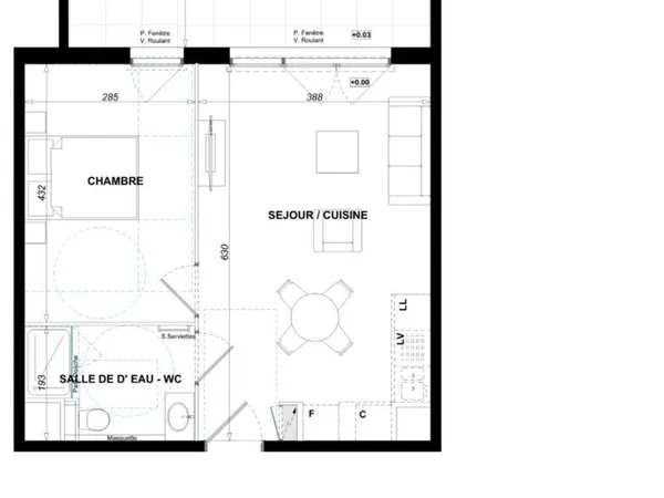 Appartement 2 pièces 41 m²