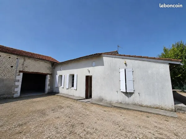 Jarnac champagne (17520) - maison de plain-pied (76 m²) avec beau potentiel
