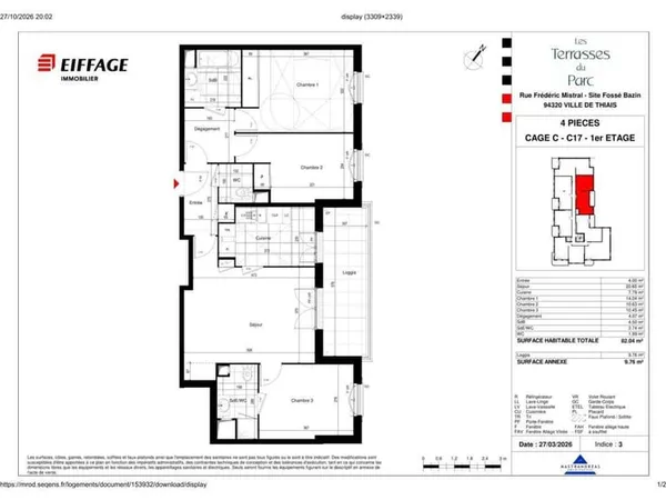 Appartement 4 pièces 82 m²