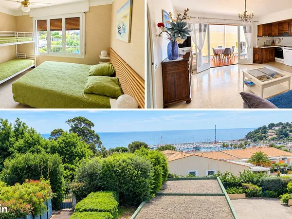 CAVALAIRE-SUR-MER - F2 avec vue mer imprenable, à 500 m à pied de la mer et des commerces, parc arbo