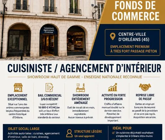 Cuisiniste, fonds de commerce ORLEANS