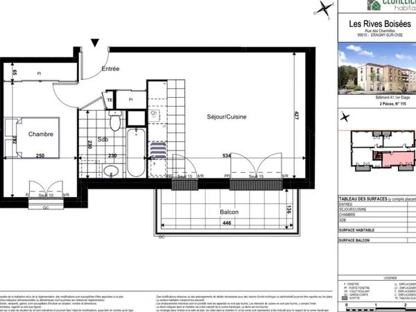 Appartement 2 pièces 43 m²
