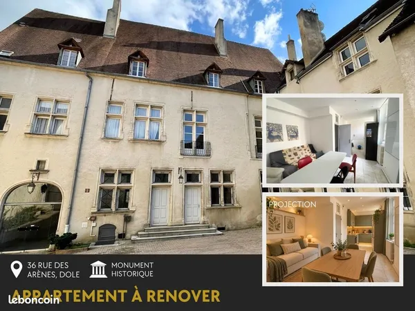 DOLE CENTRE - Studio de 23 m² avec cave - Immeuble classé MH