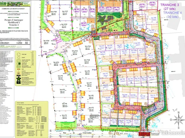 30 Parcelles constructibles viabilisées de tranche 4 Aunay sur Odon