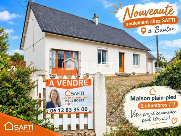 Maison plain-pied en centre bourg de Baulon