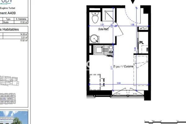 Appartement meublé 1 pièce 18 m²