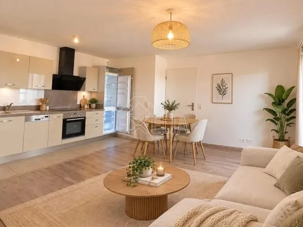 APPARTEMENT TYPE F3, CENTRRE VILLE, PROCHE GARE, AVEC PLACE DE PARKING ET TERRASSE