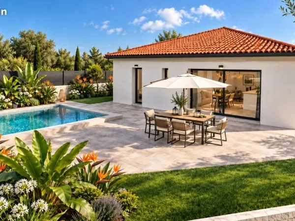 Villeneuve-lès-Maguelone (34750) - Villa contemporaine de plain-pied de 88 m² avec 3 chambres et gar