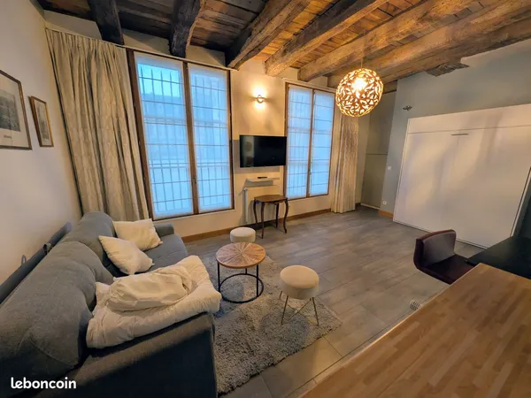 Vaste studio 35m2 cathédrale meublé