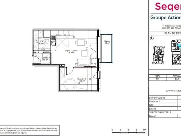 Appartement 2 pièces 46 m²