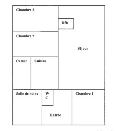 Appt 78 m² 3 chambres 1er etage