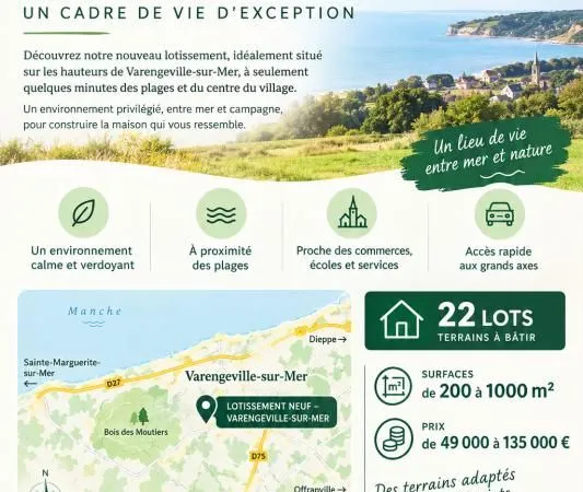 Terrain 650 m² Varengeville Sur Mer