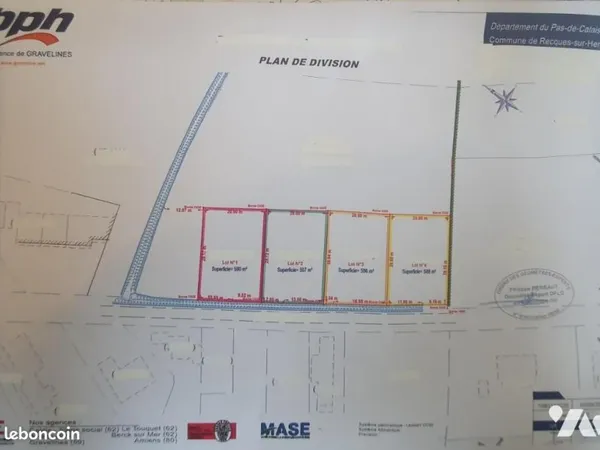 Terrain 588 m² RECQUES SUR HEM