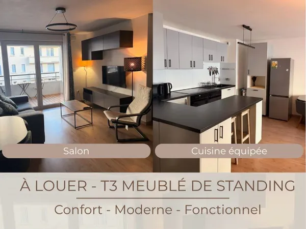 Appartement T3 meublé avec 2 places de parking quartier Fer à Cheval / Croix de Pierre