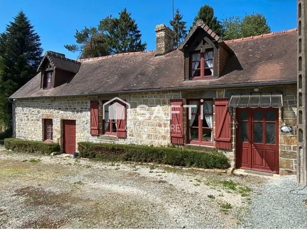 Maison en pierre, 80 m², 3 chs, terrain de 1625 m², Champsecret