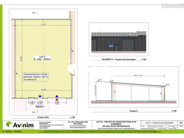 Local 200 m² Rupt-sur-Moselle