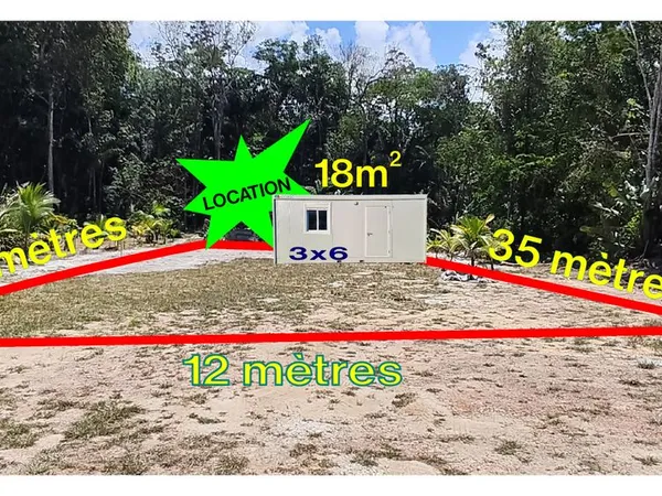 À louer - Terrain de 420 m² (nu ou avec bungalow 18 m²)