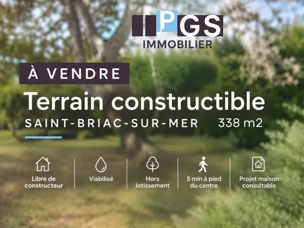 Vends terrain à bâtir - 338 m² - Saint-Briac-sur-Mer 35800