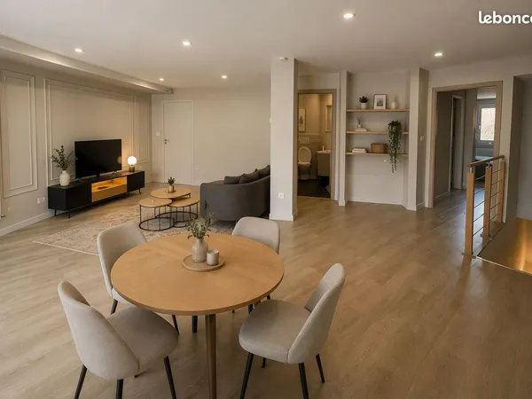 T5 meublé 127 m² - 4 chambres - Garage accès direct + 2 parkings - terrasse