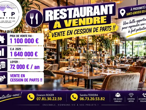Restaurant 400 m² Sainte-Geneviève-des-Bois
