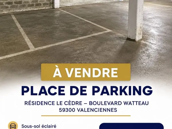 Place de parking en sous-sol - résidence le cèdre - valenciennes