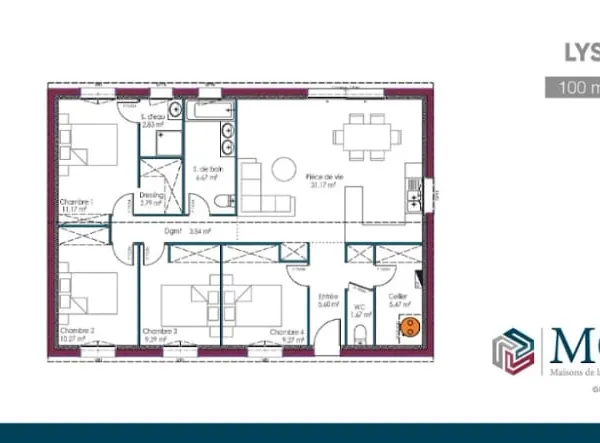Maison neuve 6 pièces 100 m²