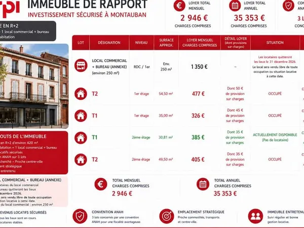 Immeuble de rapport 2 pièces 420 m²